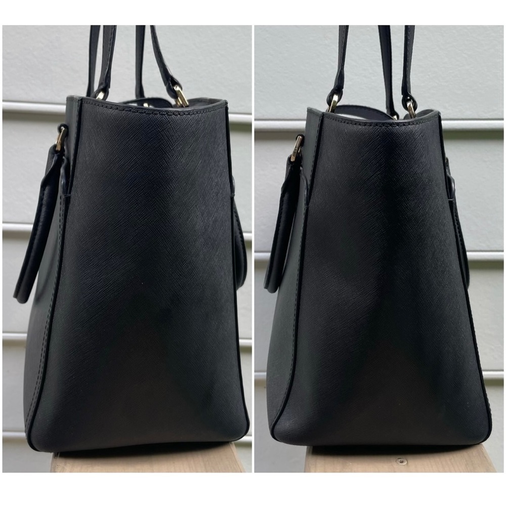 Michael Kors Emmy Double Handle Saffiano Black Leather Tote - Picture 6 of 16